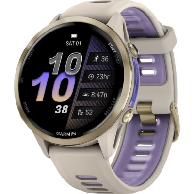 Garmin Forerunner 970 GPS Smartwatch French Gray:Softgold Titan
