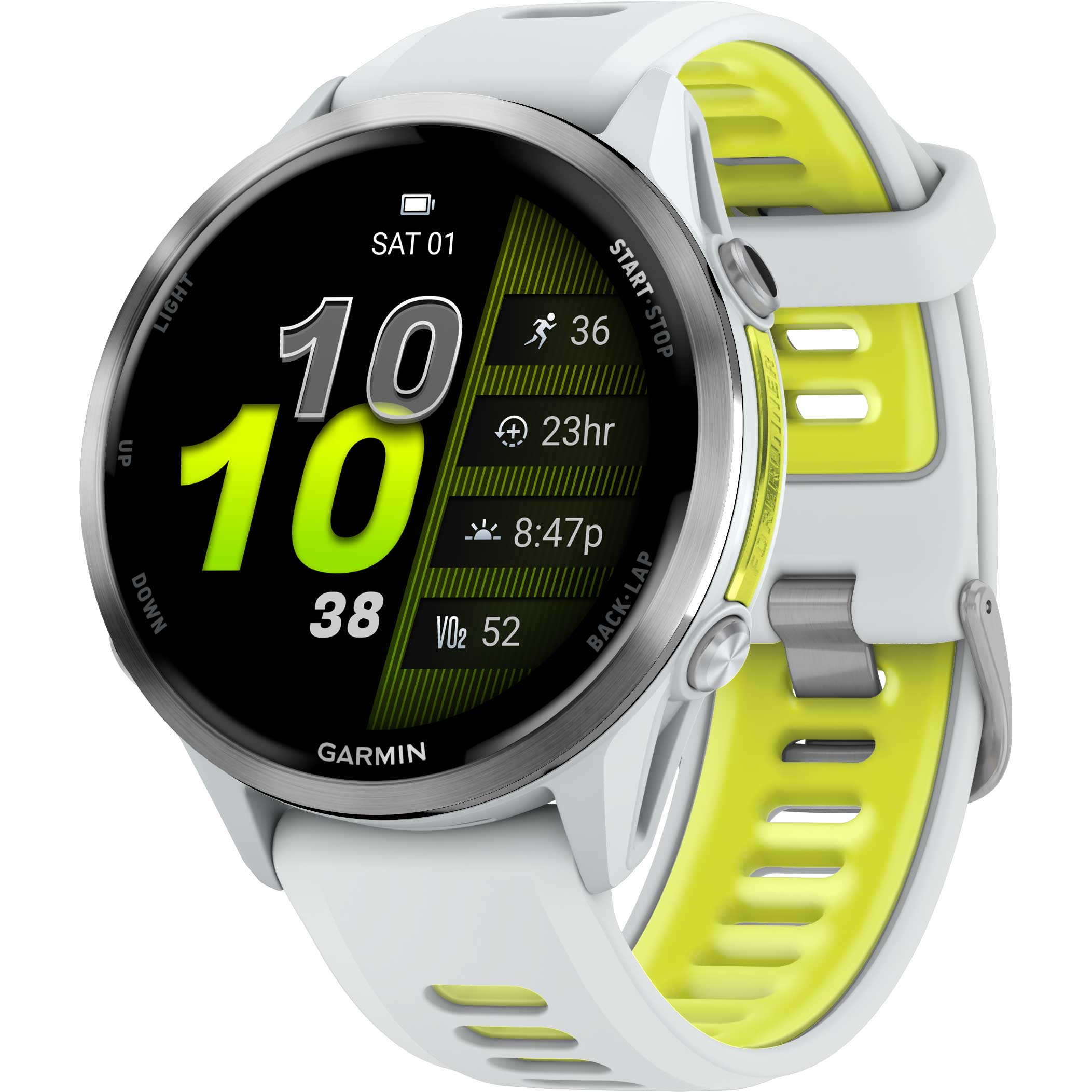 Garmin Forerunner 970 GPS Smartwatch Steinweiss:Amp Yellow Titan
