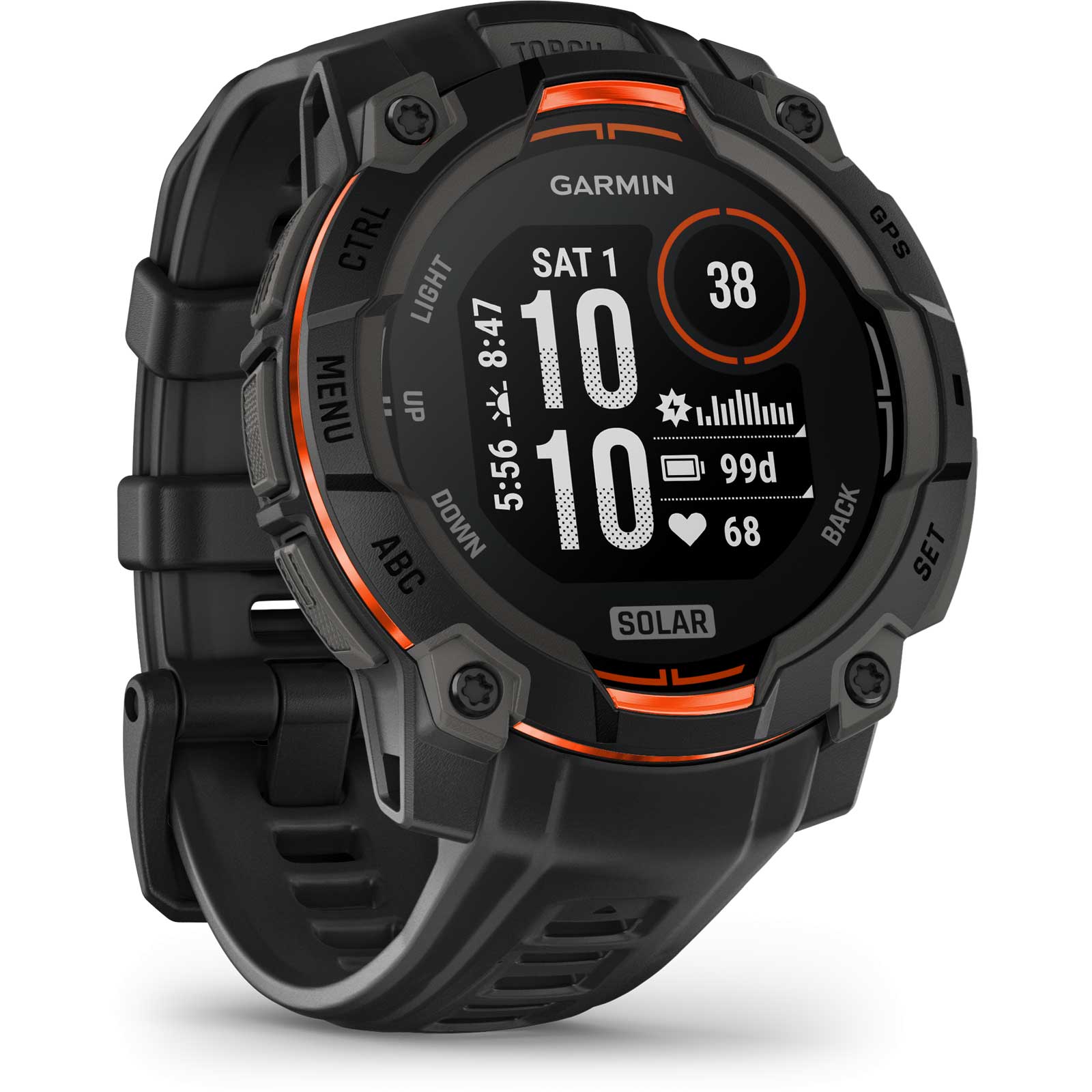 Garmin Instinct 3 Solar GPS Smartwatch 45mm Schwarz
