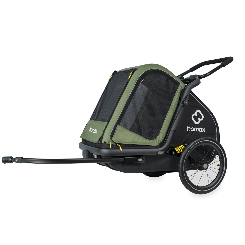 Hamax Pluto Medium Fahrradanhänger grün:schwarz