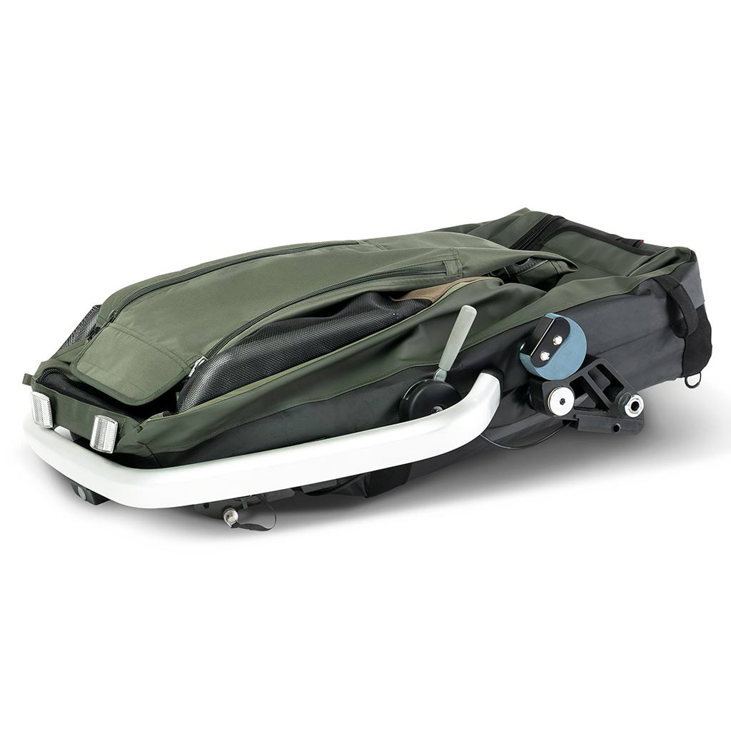 croozer dog enna fahrradanhaenger hunde moss green gefaltet 1275027