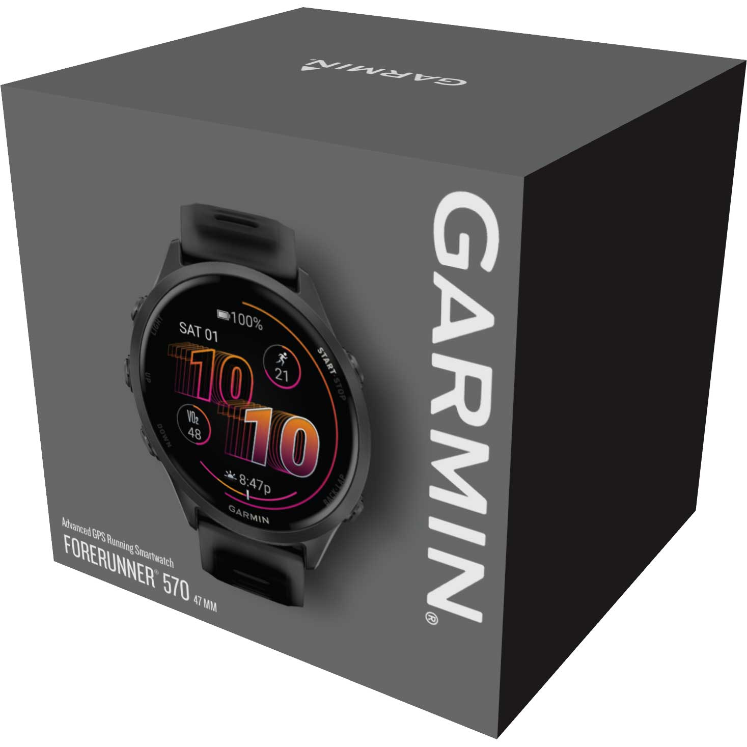 garmin forerunner 570 gps smartwatch 47mm slategrey black 08 1876638