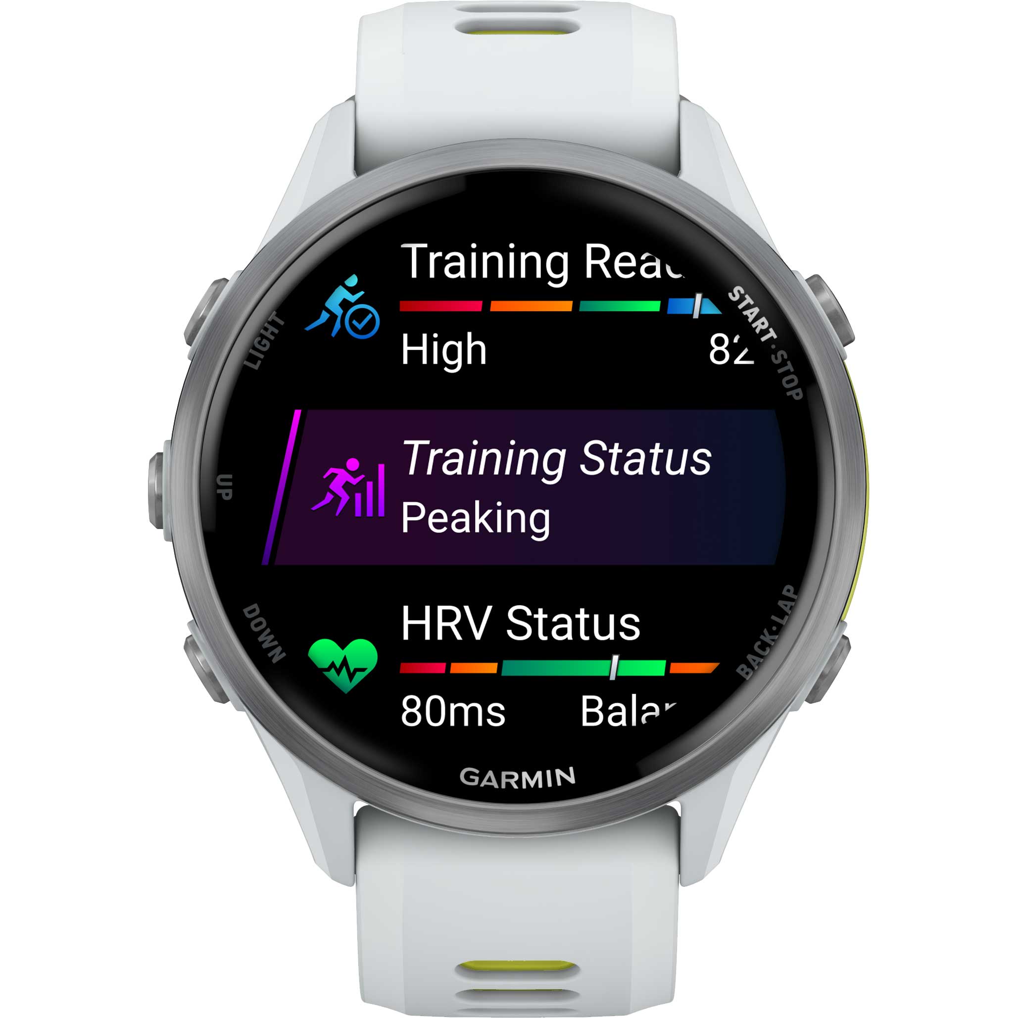 garmin forerunner 970 gps smartwatch whitestone ampyellow titanium 04 1876971