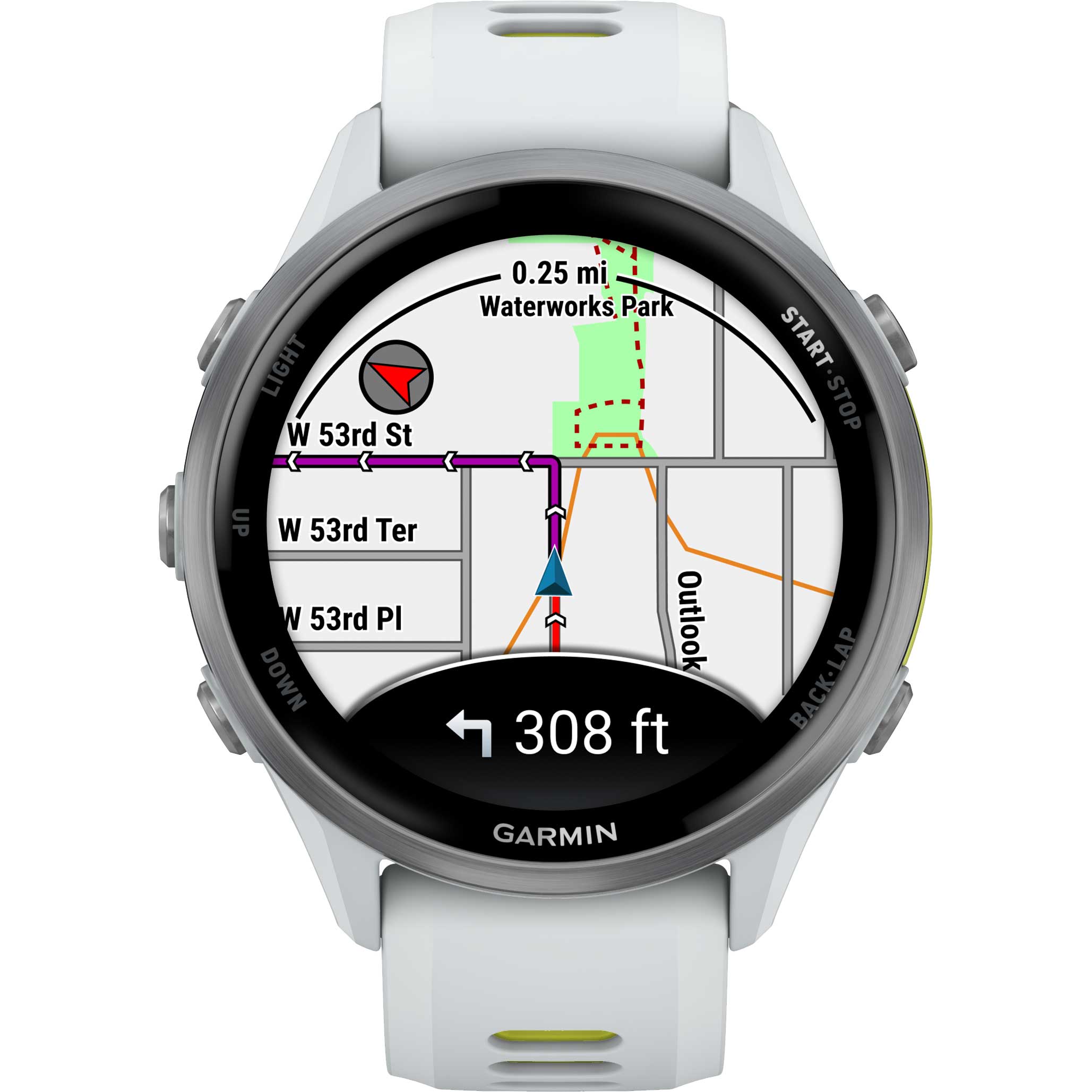 garmin forerunner 970 gps smartwatch whitestone ampyellow titanium 07 1876974