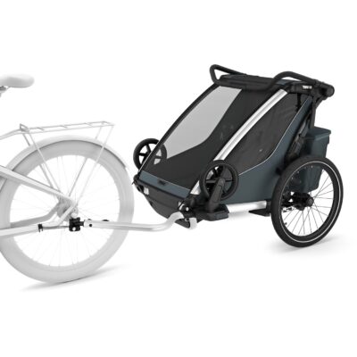thule chariot cross 2 double bike trailer 2 kids dark slate 10 1849551
