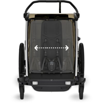 thule chariot cross 2 double bike trailer 2 kids faded khaki 10 1849546