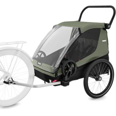 thule courier 3 in 1 bike trailer vintage green 2 2007868